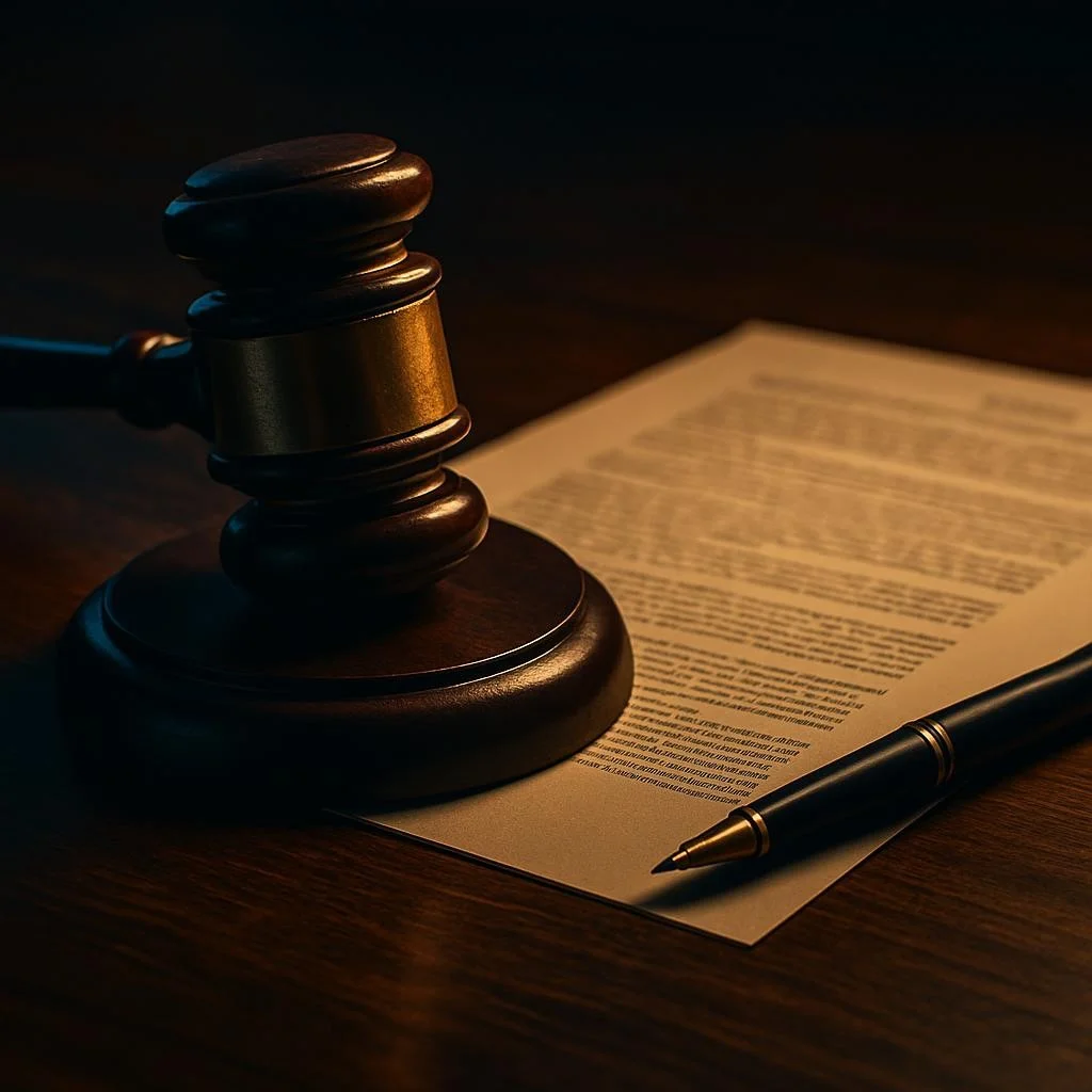 Gavel and legal documents representing process serving